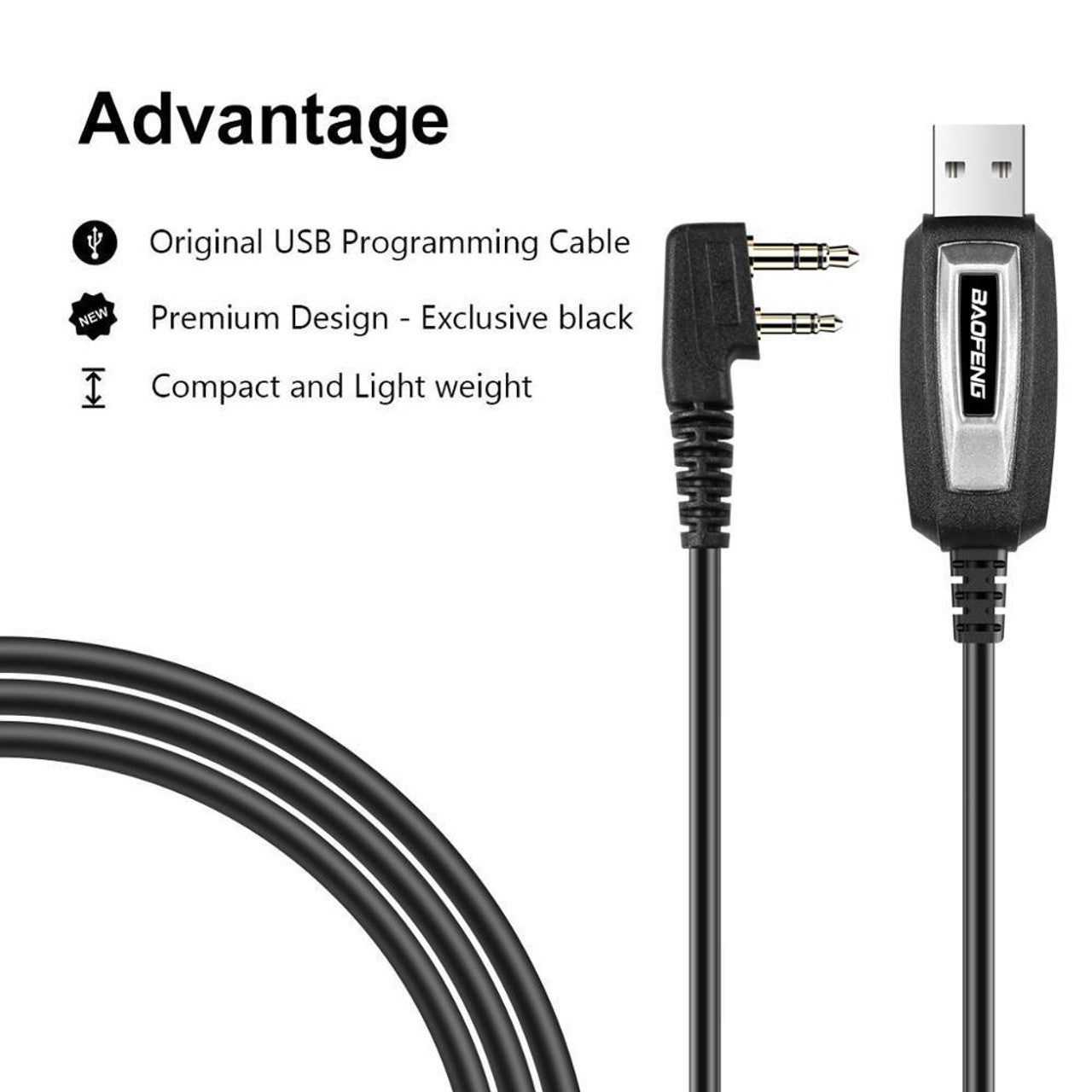 Baofeng USB Programming Cable CH340 Chip for Two Way Radio Baofeng UV-5R BF-F8HP BF-888S -82HP GT-3TP BF-R3 UV-9S Handheld ham Radio transceiver with Driver CD